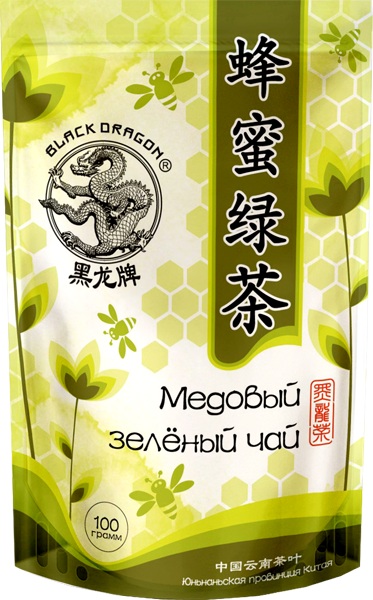 Чай Черный дракон МЕДОВЫЙ зеленый чай 100г. м/уп. 