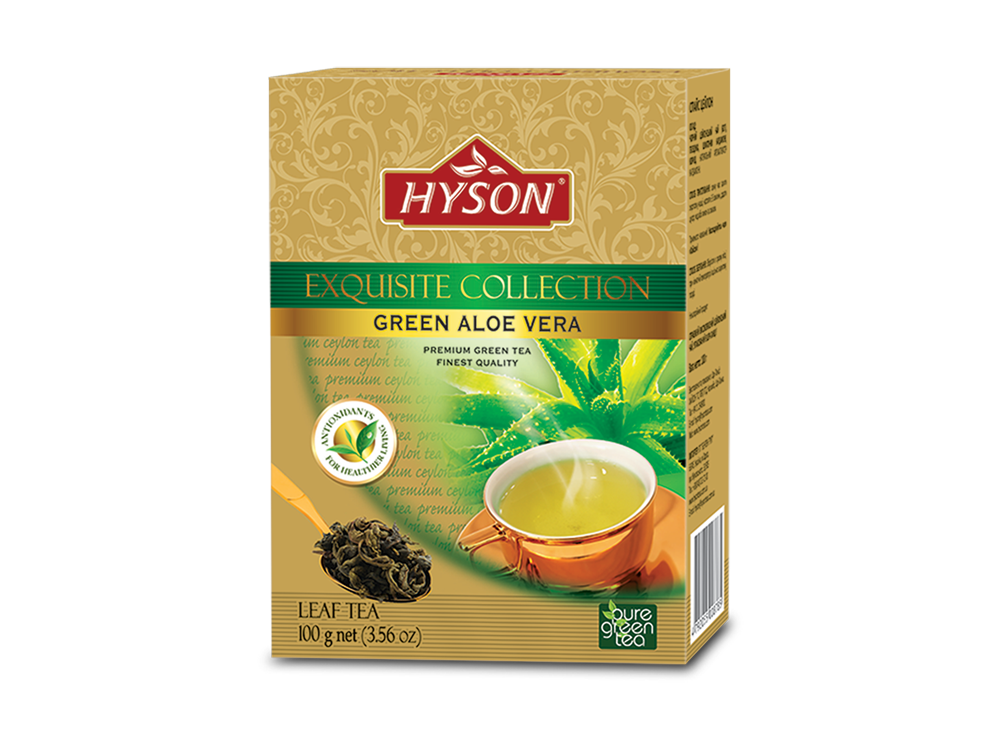 Чай "Хайсон" цейлонский зеленый Exguisite Green Aloe Vera Алое Вера  100 г.*80