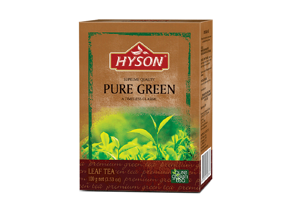 Чай "Хайсон" цейлонский зеленый SUPREME Pure Green Tea 100гр 1/80 . Картон