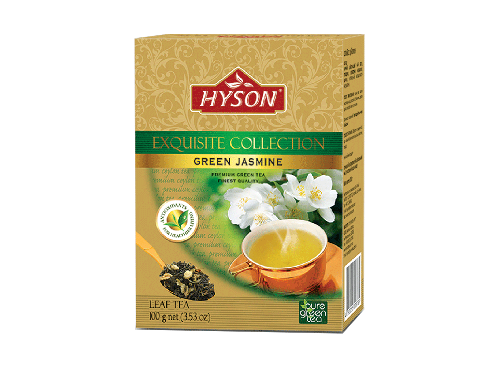 Чай "Хайсон" цейлонский зеленый Exguisite Green Jasmine Зеленый Жасмин  100 г.*80